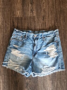 American Eagle Outfitters Distressed Light Blue Denim Cutoff Shorts